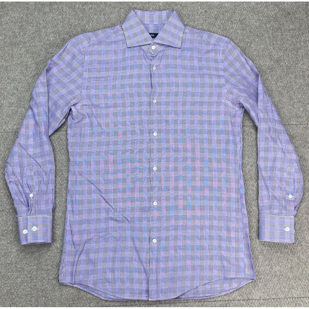 Hugo Boss Slim Fit Men's Button Up Long Sleeve Dress Shirt Size 38/15